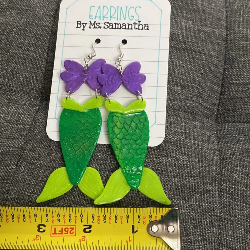 Clay Earrings -ARIEL - Picture 6 of 6